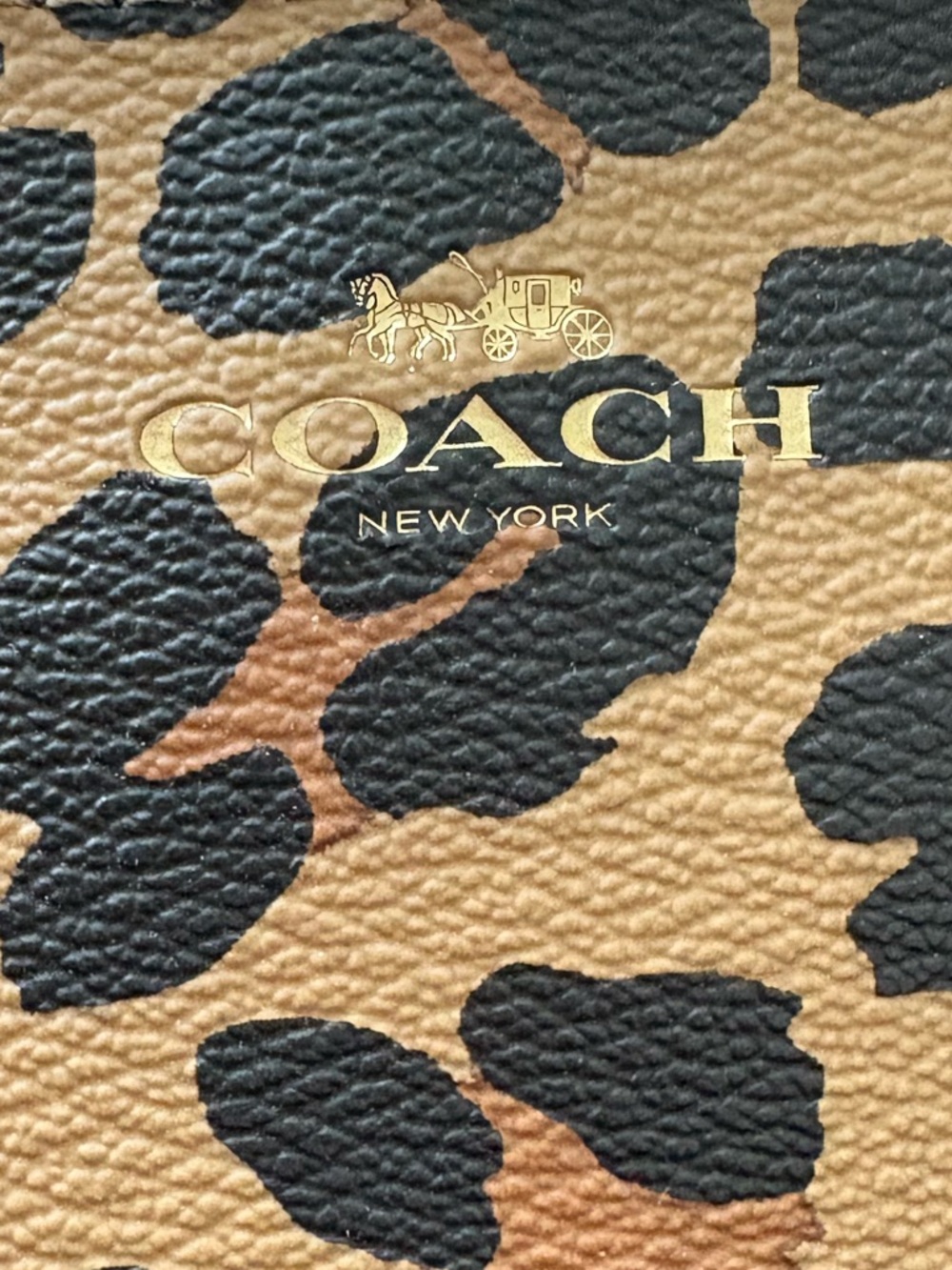 Coach Leopard Print Wristlet in Brown and Black - Picture 6 of 8